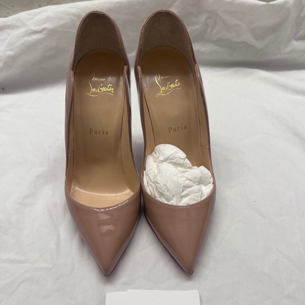 CHRISTIAN LOUBOUTIN —  HOT CHICK - 100 MM PUMPS - PATENT CALF LEATHER - BLUSH